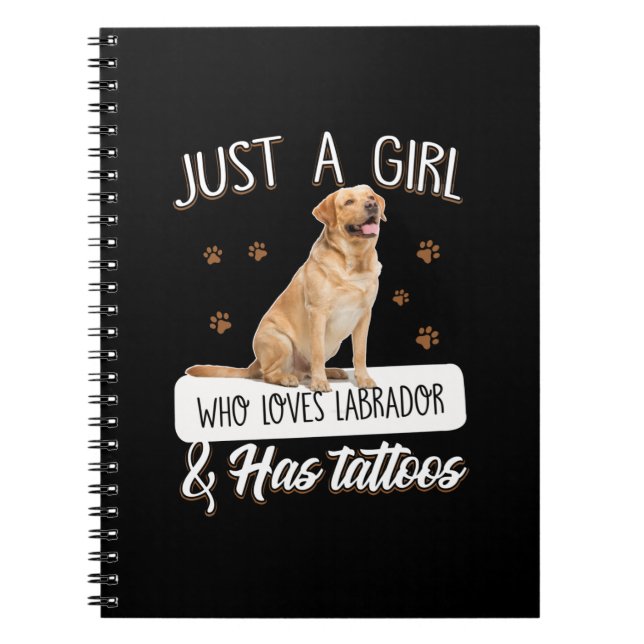 Caderno Espiral Cachorro | Apenas Uma Menina Que Ama Tatuagens Lab (Frente)