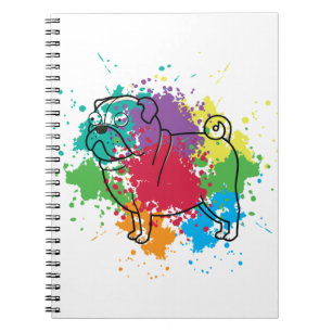 Caderno Espiral Cachorro Arco-Íris Colorido