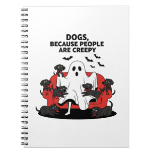 Caderno Espiral Cachorro Assustador de Halloween Fantasma Assustad