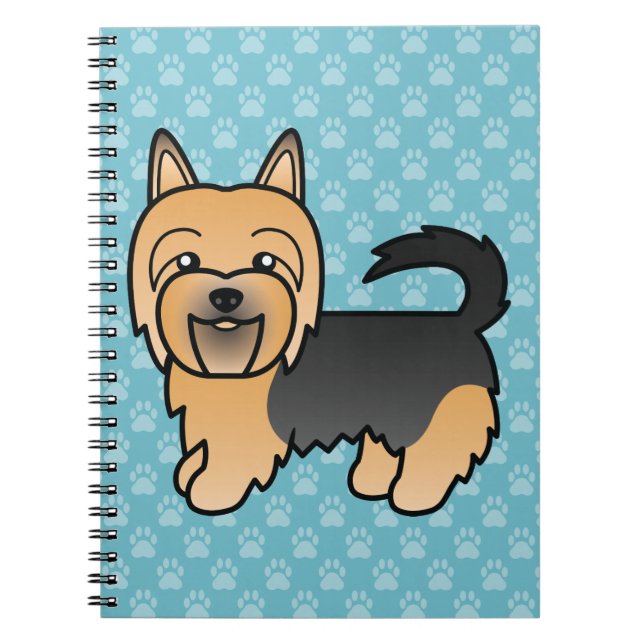 Caderno Espiral Cachorro Azul E Tan Australiano, De Cor Azul (Frente)