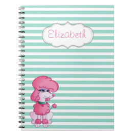 Caderno Espiral Cachorro Bonito Em Stripes Brancas Da Casa Da Moed