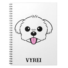 Caderno Espiral Cachorro Branco Bichon Cachorro Esticando A Língua