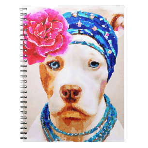 Caderno Espiral Cachorro Branco Rosa Cor-de-rosa Colar Rosa Nóteo