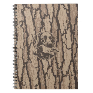 Caderno Espiral Cachorro Caçador de Patos Caça à Ave Aquática Camu