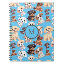 Caderno Espiral Cachorro Cachorro Cachorro Azul