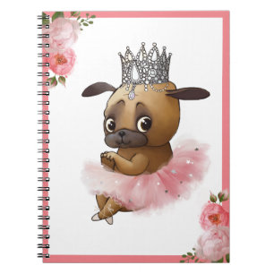 Caderno Espiral Cachorro Cachorro em uma Aquarela de Tutu