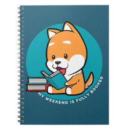 Caderno Espiral Cachorro Cachorro Lendo Livro Engraçado Citação