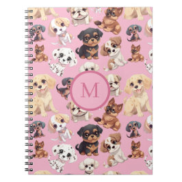 Caderno Espiral Cachorro Cachorro Rosa