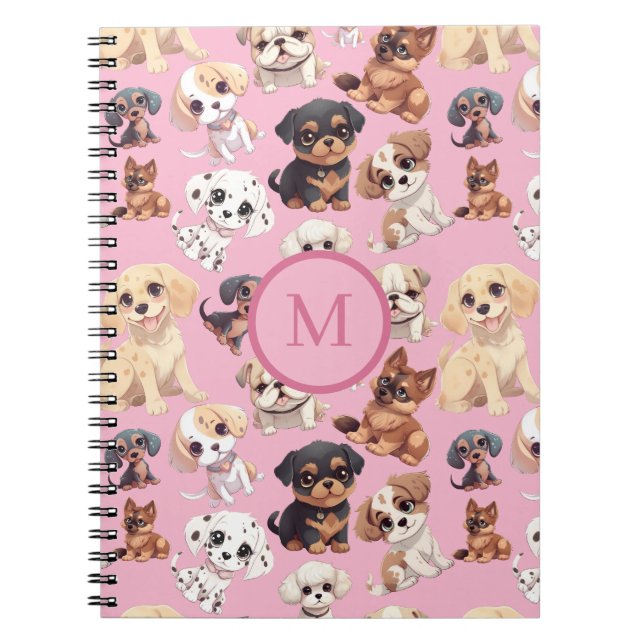 Caderno Espiral Cachorro Cachorro Rosa (Frente)