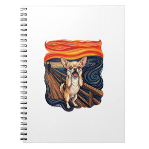 Caderno Espiral Cachorro Chihuahua Gritando Grito Ponte_1