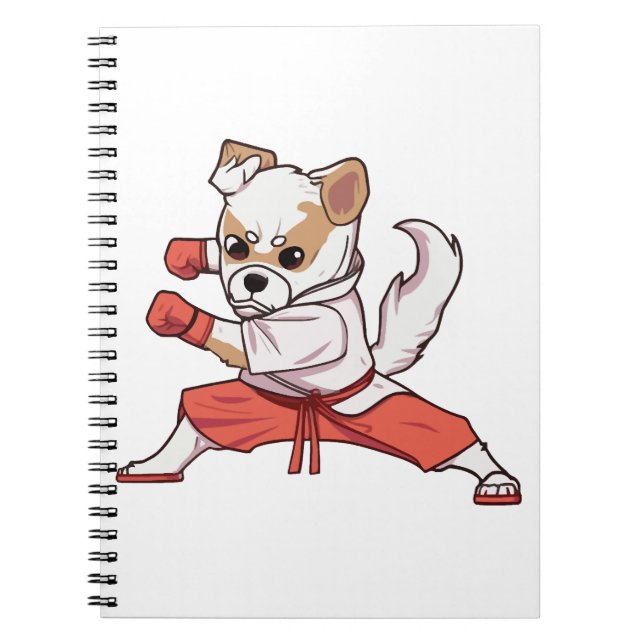 Caderno Espiral Cachorro Conhece Karate (Frente)