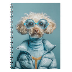 Caderno Espiral Cachorro da Moda com Roupa Azul