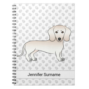Caderno Espiral Cachorro De Cartoon Casaco Dachshund Com Creme Sua