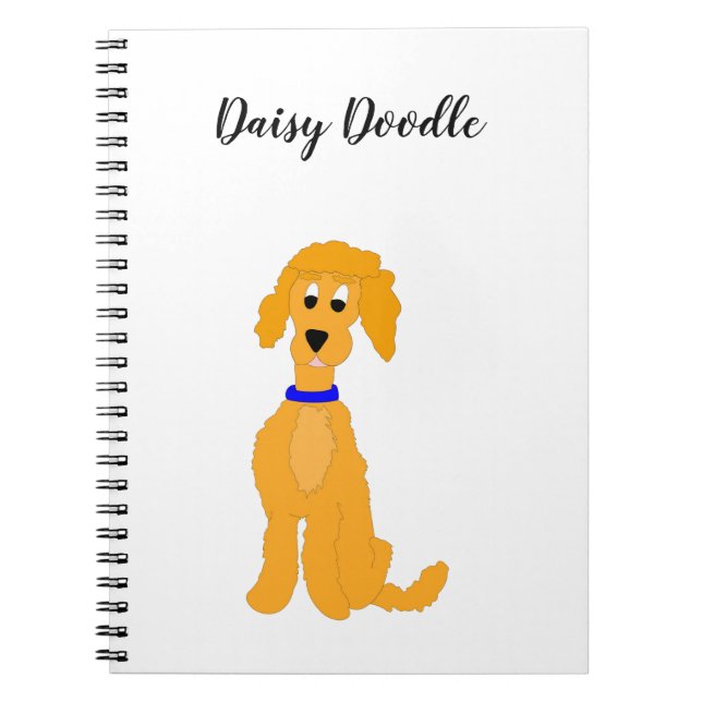 Caderno Espiral Cachorro de Daisy Doodle do ouro de Cartoon (Frente)