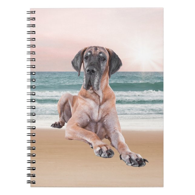 Caderno Espiral Cachorro de Dane Cachorro Bastante Personalizado S (Frente)
