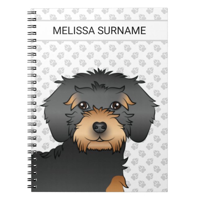 Caderno Espiral Cachorro De Desenho Animado Mini Goldendoodle Pret (Frente)