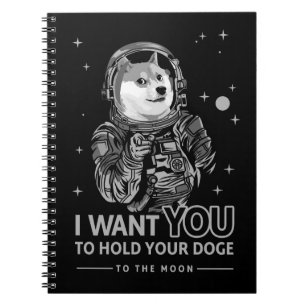 Caderno Espiral Cachorro De Dogecoina Quero Que Você Chame A Lua 