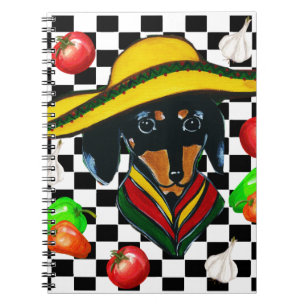 CADERNO ESPIRAL CACHORRO DE ESTIMAÇÃO DACHSHUND MEXICANO CHEF