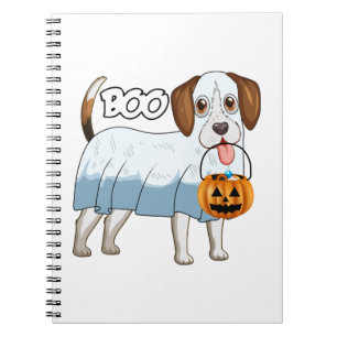 Caderno Espiral Cachorro de Halloween Beagle Fantasma
