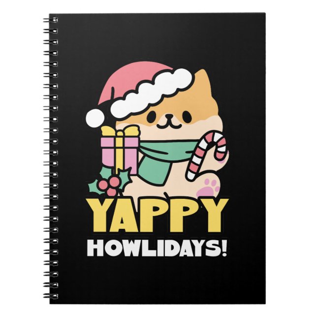 Caderno Espiral Cachorro de Natal Bonito - Erradias de Yappy (Frente)