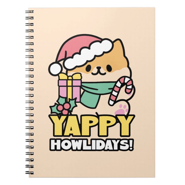 Caderno Espiral Cachorro de Natal Bonito - Erradias de Yappy (Frente)