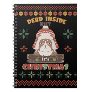 Caderno Espiral Cachorro de Natal Sarcástico - Suéter Feio Inspira