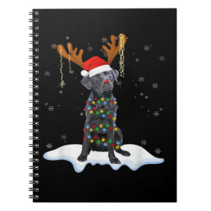 Caderno Espiral Cachorro de pijama com luz de árvore de Natal do L