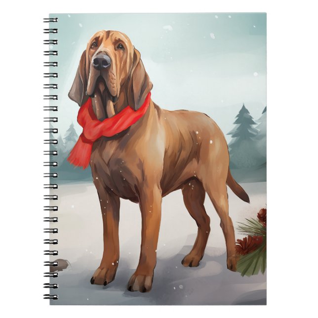 Caderno Espiral Cachorro de Sangue no Natal da Neve (Frente)