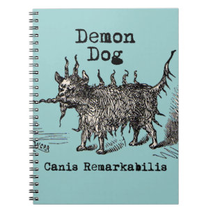 Caderno Espiral Cachorro Demônio Vintage Engraçado
