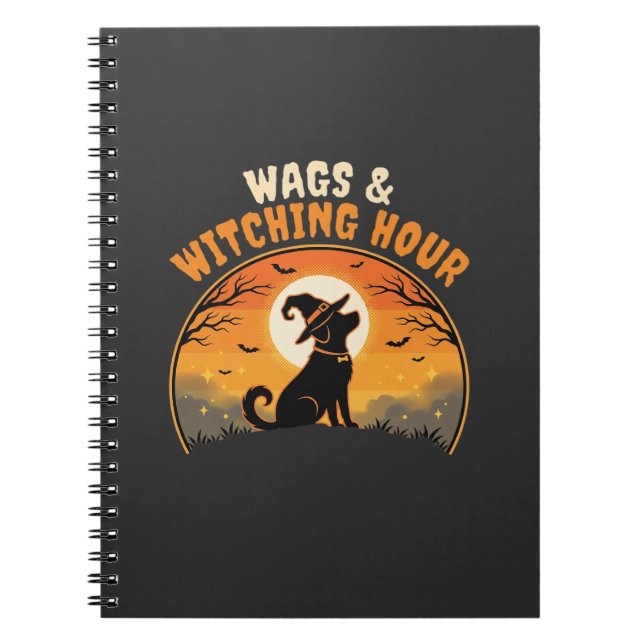 Caderno Espiral Cachorro Dia das Bruxas Luar (Frente)