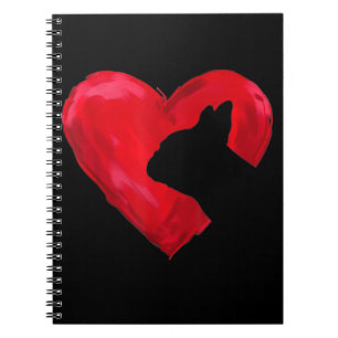 Caderno Espiral Cachorro-Dia de os namorados Silhueta Coração Fran