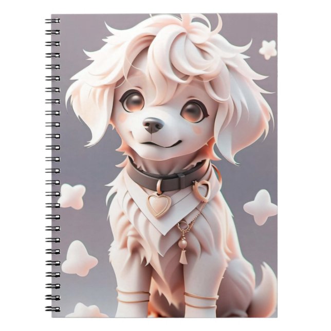 Caderno Espiral Cachorro do Retriever de Ouro Chibi (Frente)