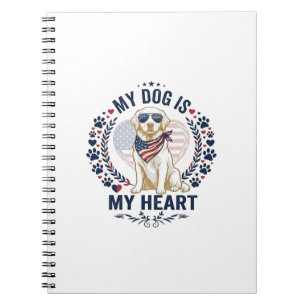 Caderno Espiral Cachorro É Coração Bandeira Americana Óculos de So