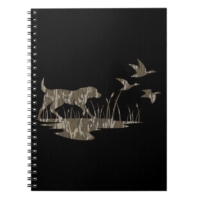 Caderno Espiral Cachorro e Patos de Camo Bottomland (Frente)