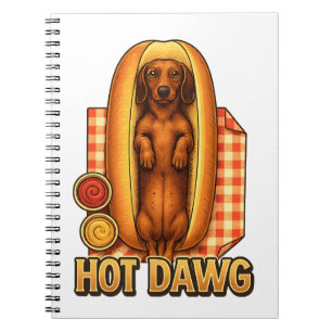 Caderno Espiral Cachorro Engraçado Dachshund Paródia de Cachorro-Q