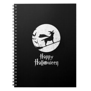 Caderno Espiral Cachorro Feliz Vassoura-de-bruxa do Halloween