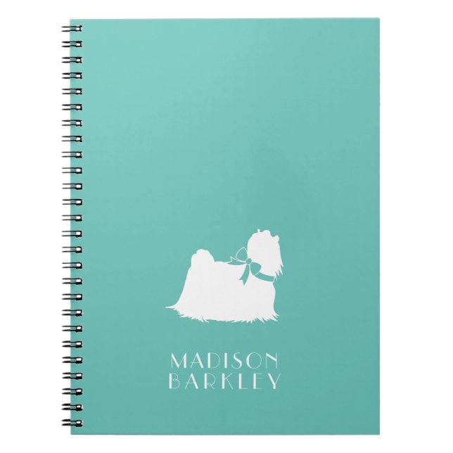 Caderno Espiral Cachorro Filhote de Pelo Longo Maltês (Frente)