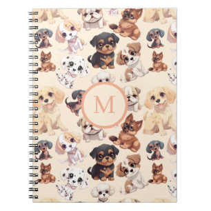 Caderno Espiral Cachorro Filhote de Pêssego