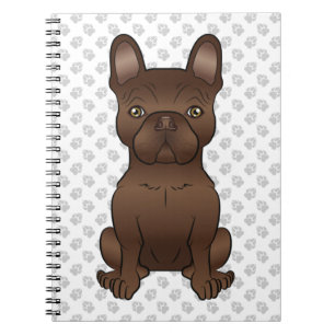 Caderno Espiral Cachorro francês de chocolate / Cachorro francês e