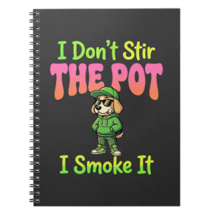 Caderno Espiral Cachorro Fumante Engraçado de Maconha