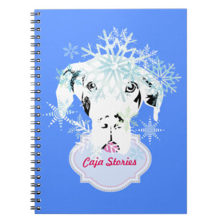 Caderno Espiral Cachorro grande fofo de inverno
