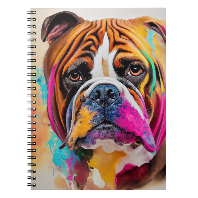 Caderno Espiral Cachorro-Grande Inglês Pet Cute Adorável Animal (Frente)
