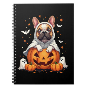 Caderno Espiral Cachorro Inglês Engraçado Fantasma Boo Dia das Bru