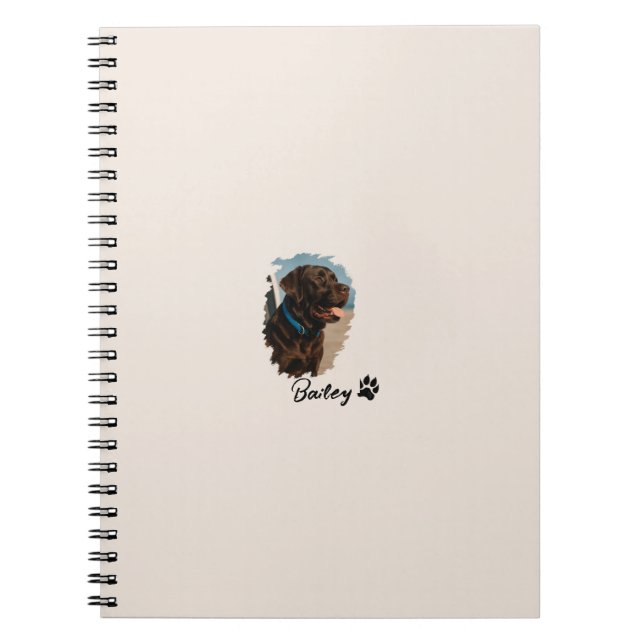 Caderno Espiral Cachorro Labrador de Chocolate Bonito - Bailey | P (Frente)
