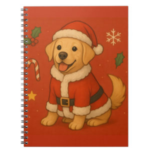 Caderno Espiral Cachorro Labrador Retriever Santa Natal Fofo