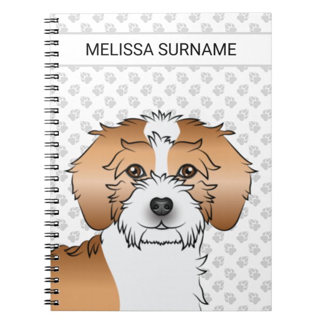 Caderno Espiral Cachorro Mini Goldendoodle de Partida Apricot (Frente)