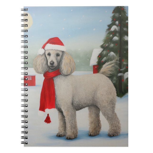 Caderno Espiral Cachorro na Neve no Natal (Frente)