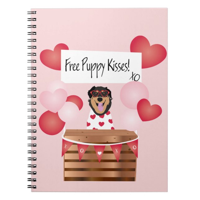 Caderno Espiral Cachorro Namorados De Puppy Kisses Livre (Frente)