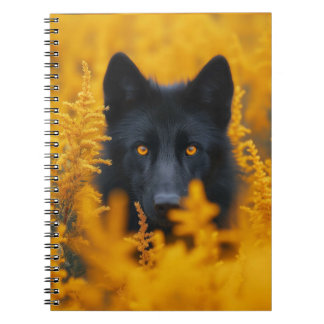 Caderno Espiral Cachorro Negro com Olhos Ouro Incríveis