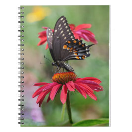 Caderno Espiral Cachorro Negro Oriental na Flor Cone